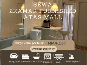 sewa 2kamar full furnished bulanan atas mall apartemen bassura city lokasi di Jakarta Timur, tersedia melalui melalui situs Olx