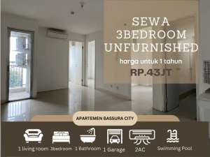 sewa 3 kamar unfurnished atas mall bassura city lokasi di Jakarta Timur, tersedia melalui melalui situs Olx