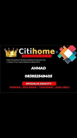 Sewa bulanan 2BR apartemen educity by Citihome lokasi di Surabaya Kota, tersedia melalui melalui situs Olx