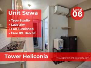 Sewa type studio furnished apartments Bassura City tower Heliconia lokasi di Jakarta Timur, tersedia melalui melalui situs Olx