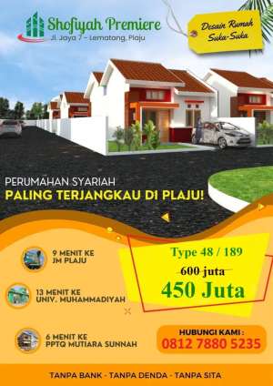 Shofiyah Premiere Hunian Ideal di Plaju Palembang Sisa 1 unit lokasi di Palembang Kota, tersedia melalui melalui situs Olx