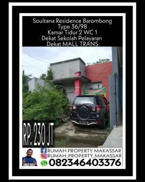 Soultana Residence Barombong Type 3698 Kamar Tidur 2 WC 1 Dkt Mall lokasi di Gowa Kab., tersedia melalui melalui situs Olx