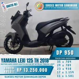 Jual bekas SUKSES MOTOR YAMAHA LEXI 125 TH 2018, DP MURAH ANGSURAN RINGAN,lokasi di Bekasi Kota