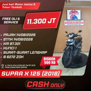 Jual bekas SUPRA X 125 2018 PAJAK HIDUP KREDIVO INDODANA SHOPEELATER GOPAY ALISTA,lokasi di Depok Kota