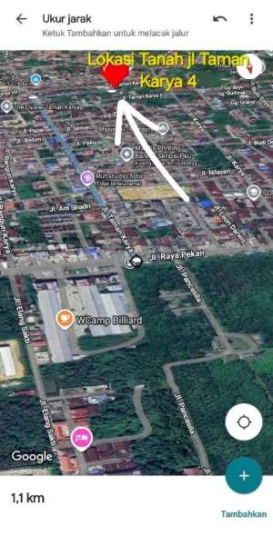 Tanah 20x20m sertifikat jalan Taman Karya 4 Panam lokasi di Pekanbaru Kota, tersedia melalui melalui situs Olx