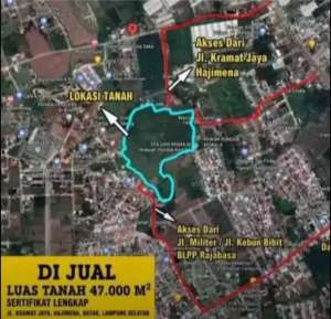 tanah 4,7 hektar di hajimena natar lokasi di Lampung Selatan Kab., tersedia melalui melalui situs Olx