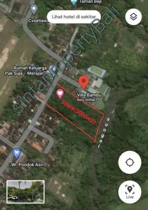 Tanah 50 are kelating tabanan view sungai lokasi villa lokasi di Tabanan Kab., tersedia melalui melalui situs Olx