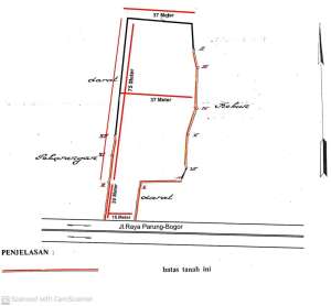 Tanah depan Litbang Dishub cikal bakal 500m Gerbang Tol Bogor Parung lokasi di Bogor Kab., tersedia melalui melalui situs Olx