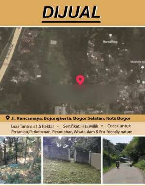 Tanah dibawah nilai pasar 1,5 jtmtr di Rancamaya Bogor lokasi di Bogor Kota, tersedia melalui melalui situs Olx
