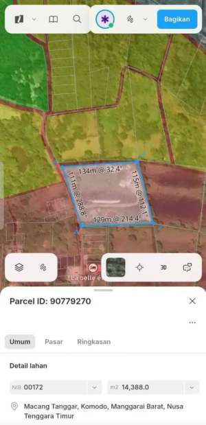 Tanah Eksklusif 1,4 Hektar Dekat Pantai di Labuan Bajo lokasi di Jakarta Pusat, tersedia melalui melalui situs Olx