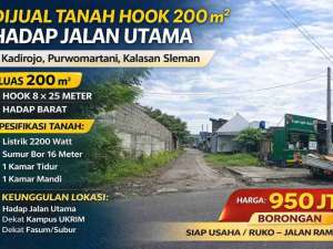 Tanah Hook 200 m Hadap Jalan Utama Dekat Kampus UKRIM KalasanCocok UsahaRuko lokasi di Sleman Kab., tersedia melalui melalui situs Olx
