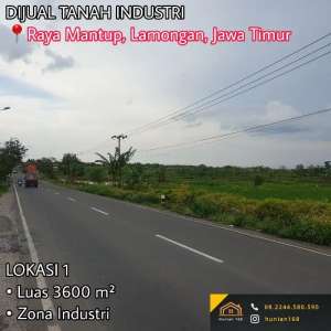 Tanah Industri Pabrik Gudang Raya Kemlagi Mantup Lamongan Mojokerto lokasi di Lamongan  Kab., tersedia melalui melalui situs Olx