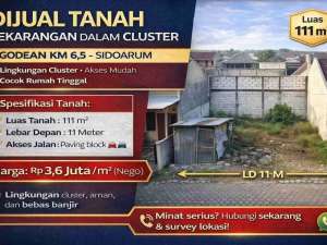 TANAH INVESTASI POTENSIALAREA CLUSTER GODEAN KM 6,5 lokasi di Sleman Kab., tersedia melalui melalui situs Olx