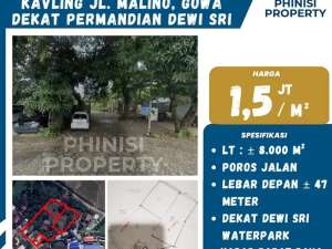 Tanah Kavling Luas di Poros Jalan Malino Samping Dewi Sri WaterPark lokasi di Gowa Kab., tersedia melalui melalui situs Olx