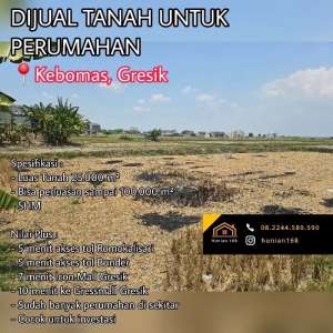 Tanah Kavling Perumahan Developer Kebomas Gresik Kota Baru Cerme lokasi di Gresik Kab., tersedia melalui melalui situs Olx