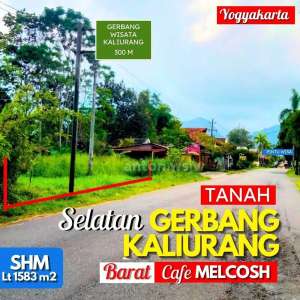 Tanah Murah Jogja selatan GERBANG wisata Kaliurang Lt 1583 m2 lb 15 m lokasi di Sleman Kab., tersedia melalui melalui situs Olx