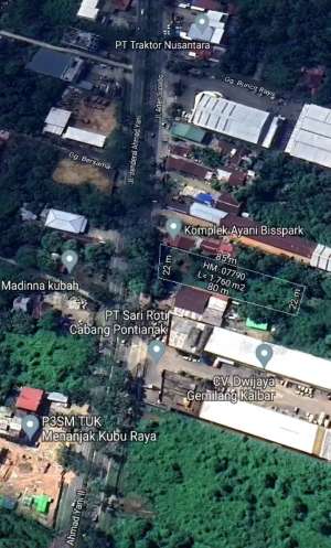 Tanah Tepi Jalan Ahmad Yani22x85 lokasi di Pontianak Kota, tersedia melalui melalui situs Olx