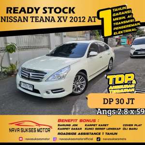 Jual bekas TDP 30Jt Angs Termurah Nissan Teana XV 2012 Matic Putih Low Km LikeNew,lokasi di Jakarta Selatan