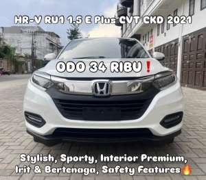 Jual bekas TDP 36 JUTA Honda HRV RU1 1.5 E Plus CVT CKD Putih 2021 HR-V,lokasi di Medan Kota
