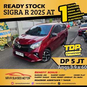 Jual bekas TDP 5 Jt Angs Termurah New Sigra R 2025 Matic Marun Low Km Rasa Baru,lokasi di Jakarta Selatan
