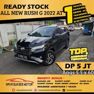 Jual bekas TDP 5 Jt Angs Termurah All New Rush G 2022 Matic Hitam Low Km Like New,lokasi di Jakarta Selatan