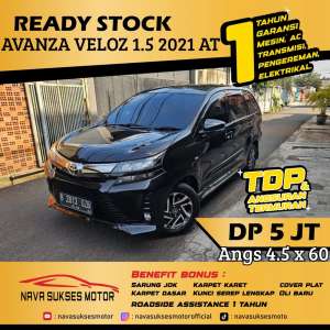 Jual bekas TDP 5Jt Angs Termurah Avanza Veloz 1.5 2021 Matic Hitam Low Km LikeNew,lokasi di Jakarta Selatan