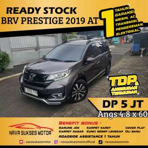 Jual bekas TDP 5Jt Angs Termurah BRV E Prestige 2019 Matic Abu Abu Low Km LikeNew,lokasi di Jakarta Selatan