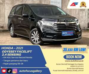 Jual bekas Tdp50JT Honda Odyssey 2.4 E AT Facelift Sensing Sunroof Nik 2021 Hitam,lokasi di Depok Kota