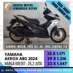 Jual bekas TERMURAH AEROX 155 C ABS 2024 CASH KREDIT CC BISA SUKSES MOTOR,lokasi di  ,Jakarta Timur
