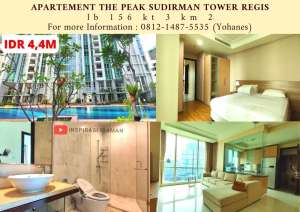 The Peak Sudirman Tower Regis 3BR 156mtr lantai 21 lokasi di Jakarta Selatan, tersedia melalui melalui situs Olx