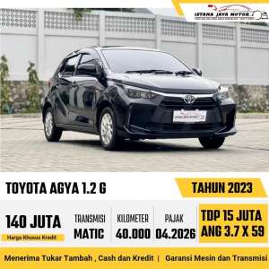 Jual bekas TOYOTA AGYA 1.2 G AT 2023,lokasi di Tangerang Kota
