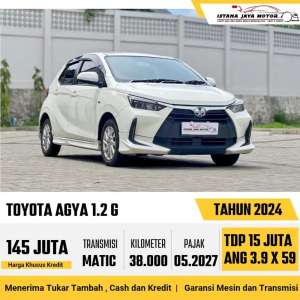 Jual bekas Toyota Agya 1.2 G AT 2024,lokasi di  ,Jakarta Barat