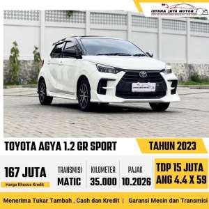 Jual bekas TOYOTA AGYA GR 2023,lokasi di  ,Jakarta Selatan