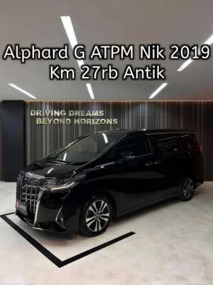 Jual bekas Toyota Alphard 2.5 G ATPM 2020 Hitam Km27rb Nik 2019,lokasi di Jakarta Utara