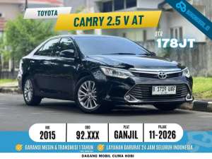 Jual bekas Toyota Camry 2.5 V at 2015 Hitam,lokasi di Jakarta Selatan