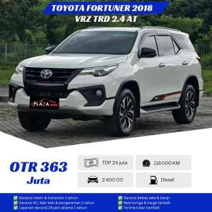Jual bekas Toyota Fortuner 2018VRZ TRD 2.4 AutomaticDiesel 4x2 TDP 24 juta,lokasi di Jakarta Barat