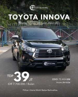 Jual bekas Toyota Innova Venturer 2022 AT,lokasi di Jakarta Barat
