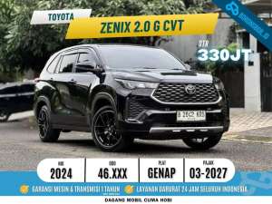 Jual bekas Toyota Kijang Innova Zenix 2.0 G CVT Bensin 2024 Hitam,lokasi di Bekasi Kota