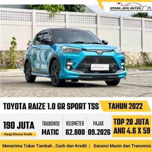 Jual bekas Toyota Raize 1.0 GR Sport TSS AT 2022,lokasi di Jakarta Barat