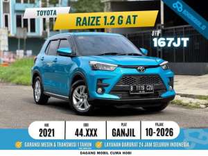 Jual bekas Toyota Raize 1.2 G AT Biru Metalik 20212022 rocky,lokasi di Tangerang Kota