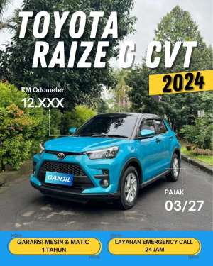 Jual bekas TOYOTA RAIZE G 2024 CVT MATIC GANJIL,lokasi di Tangerang Selatan Kota