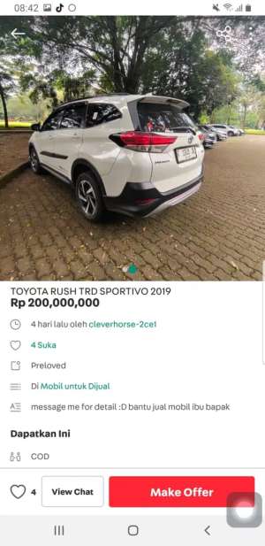 Jual bekas Toyota Rush 2019 Bensin,lokasi di Bogor Kab.