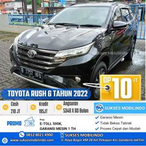 Jual bekas Toyota Rush G matic 2022 angsuran 5.100 x 5 th,lokasi di Jakarta Timur