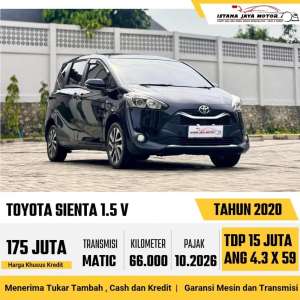 Jual bekas Toyota sienta 2020,lokasi di Jakarta Barat