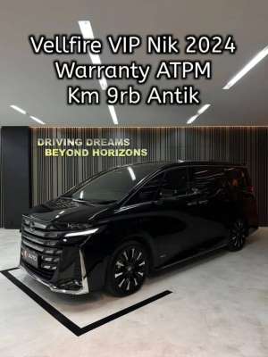 Jual bekas Toyota Vellfire 2.5 HEV Hybrid 2024 VIP Hitam Km9rb F1049ABN,lokasi di Jakarta Selatan