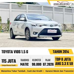 Jual bekas Toyota Vios G AT th 2014 istana jaya motor,lokasi di Jakarta Barat