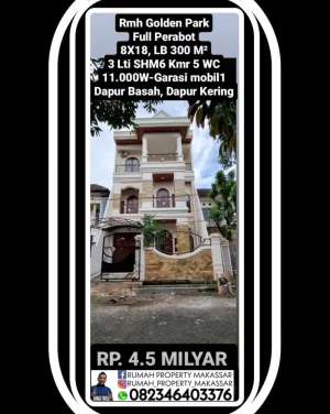 Trn Hrg Golden Park Full Perabot 8X18,Luas Bangunan 300 M 3 Lti SHM lokasi di Makassar Kota, tersedia melalui melalui situs Olx