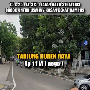V006 HITUNG TANAH 15x25 TANJUNG DUREN STRATEGIS DEKAT CENTRAL PARK lokasi di Jakarta Barat, tersedia melalui melalui situs Olx