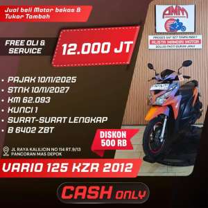 Jual bekas VARIO 125 KZR 2012 CASH ONLY KREDIVO INDODANA ALLOBANK TOKOPEDIA,lokasi di Depok Kota