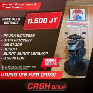 Jual bekas VARIO 125 KZR 2013 PAJAK HIDUP CC 0 KREDIVO INDODANA GOPAYLATER,lokasi di Depok Kota